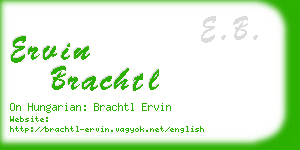 ervin brachtl business card